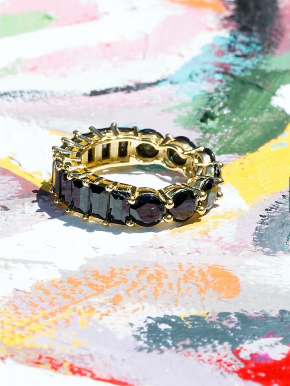 Native Gem Jewelry Pillow Talk 14k gold vermeil Ring in Black